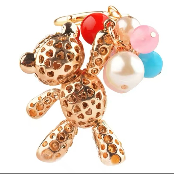 NEW CUTE BEAR AND BALLOONS KEY CHAIN - Picture 6 of 14